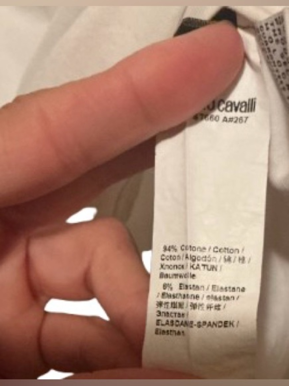Roberto Cavalli Made in Italy Silver Glitter Monogram Logo Tee White Size XXL - Picture 4 of 5